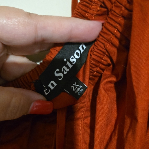 En Saison Brown Midi Sundress with Puff Sleeves and Square Neckline - Picture 5 of 7